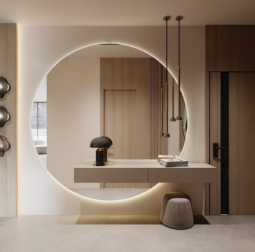 Kružno ogledalo u enterijeru je vodeći trend