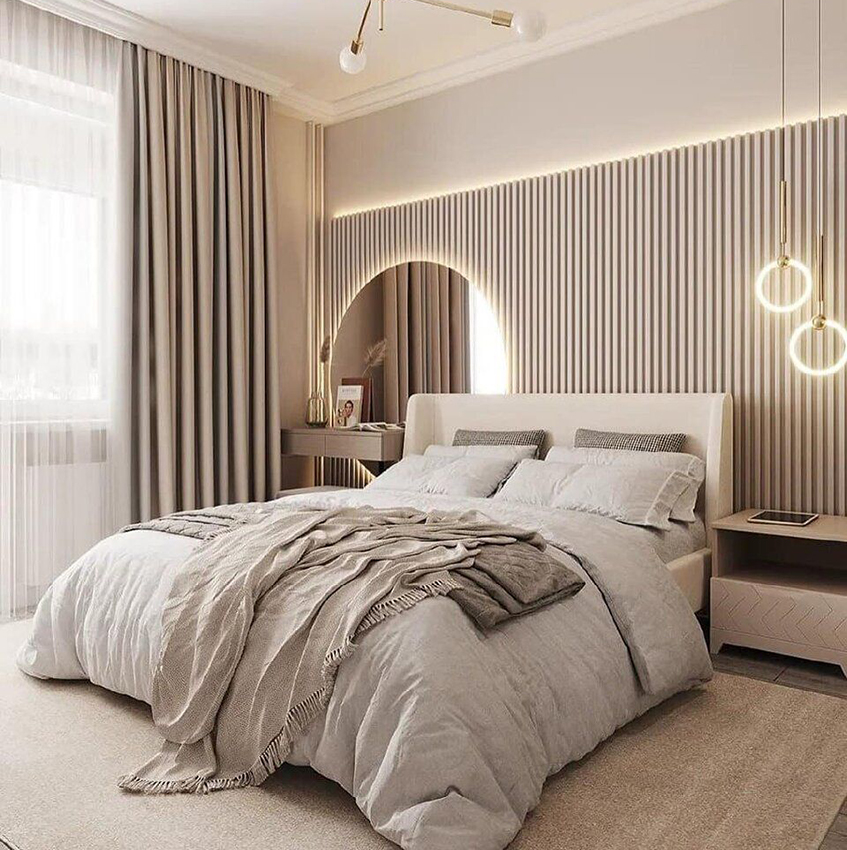 Enterijer spavaće sobe - Akcentovan zid u spavaćoj sobi iznad uzglavlja kreveta