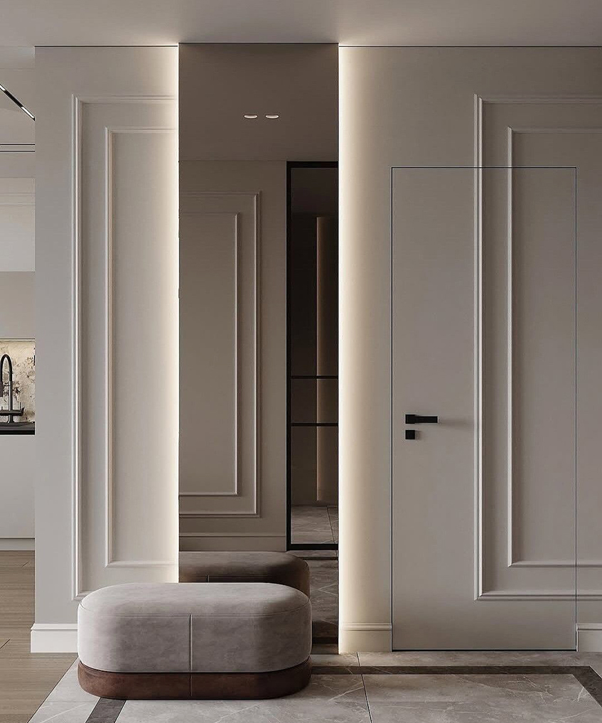 Ogledalo u enterijeru dobija posebnu atmosferu ako se postavi skriveno svetlo