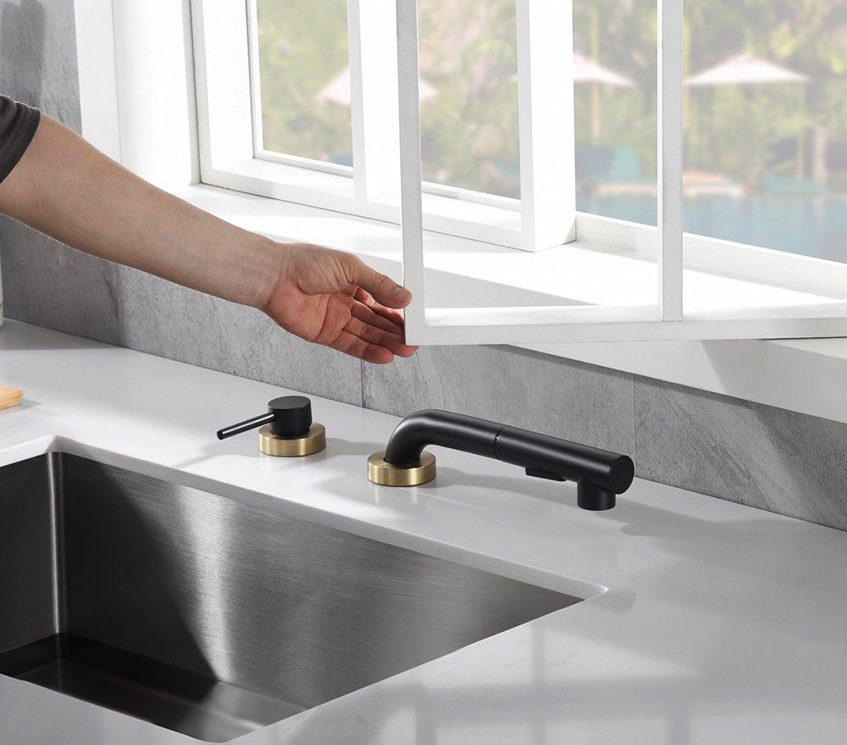 Baterija za kuhinju ispod prozora na uvlačenje