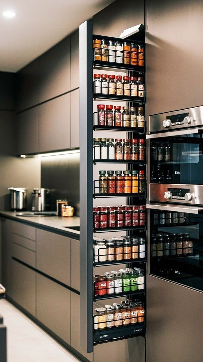 Organizacija kuhinje je poboljšana uz korišćenje visokih elemenata na izvlačenja i bolju preglednost