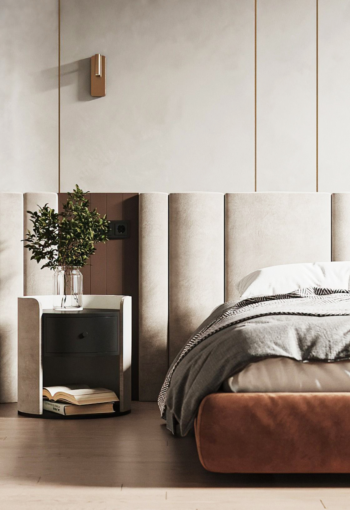 Enterijer spavaće sobe luksuynog izgleda